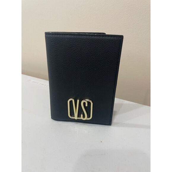 VICTORIA SECRET PASSPORT WALLET BLACK GOLDEN LOGO TRAVELER UTILITY VERSATILE - Picture 2 of 10